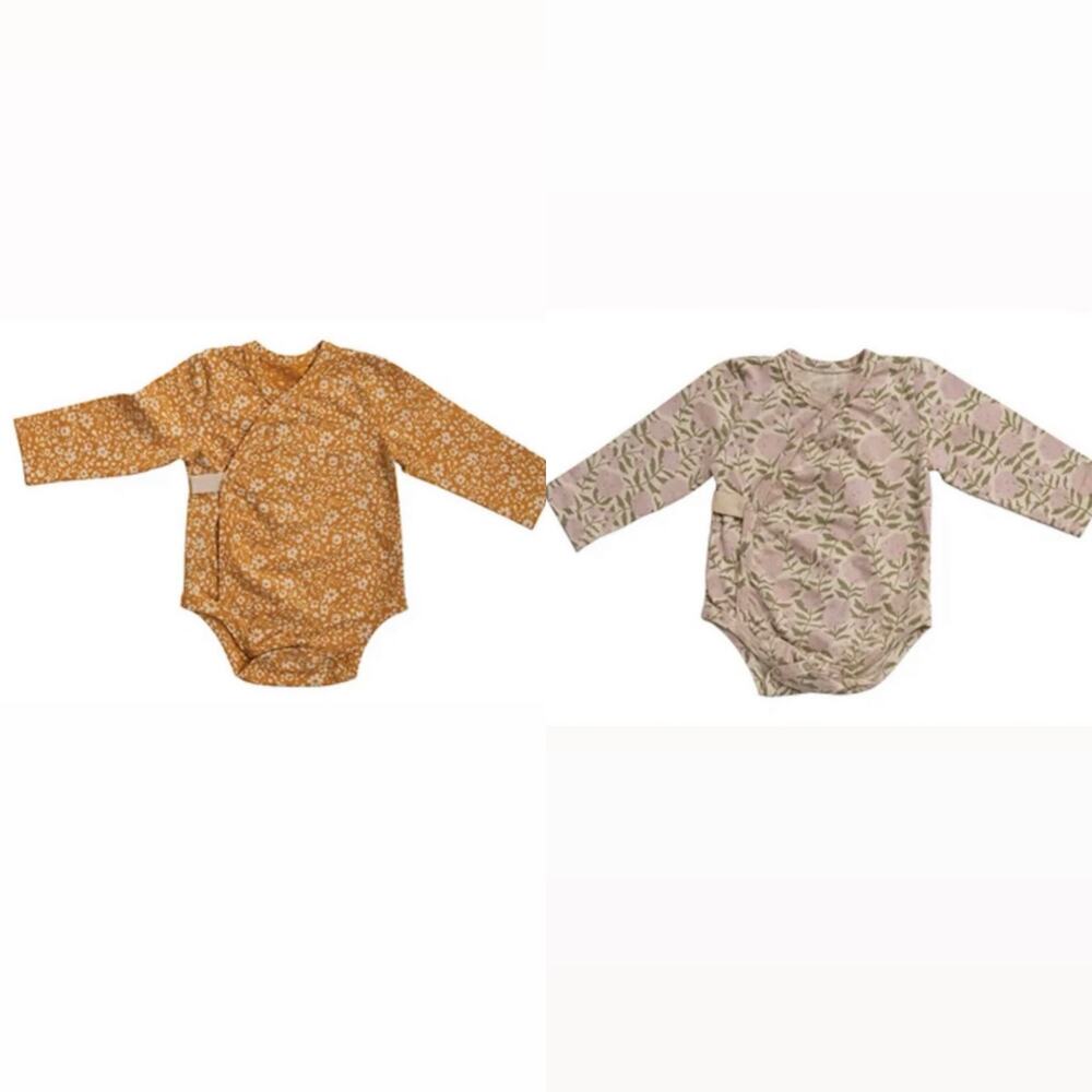 NEW Creative Co-Op Long Sleeve Kimono Bodysuit Bundle in Floral, 9/12m, NWT